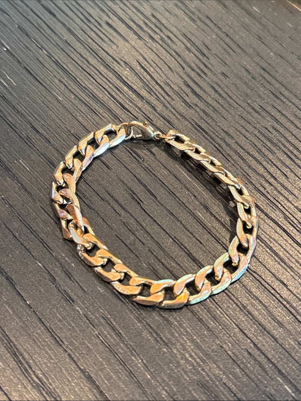 Z Men's Gold-Tone Curb Chain Bracelet with Lobster Clasp